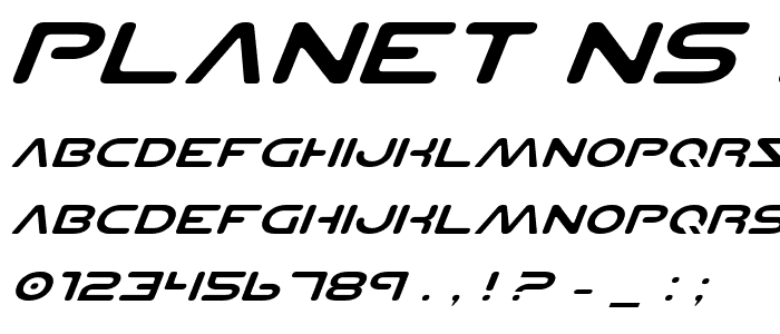Planet NS Expanded Italic font